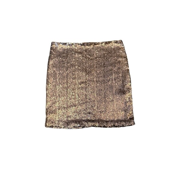 Hayden Los Angeles Sequin Mini Skirt brown Sz Large - Picture 1 of 6